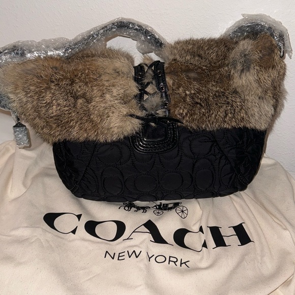 Coach | Bags | Nwt Rare Coach Bunny Fur Shoulder Bag | Poshmark
